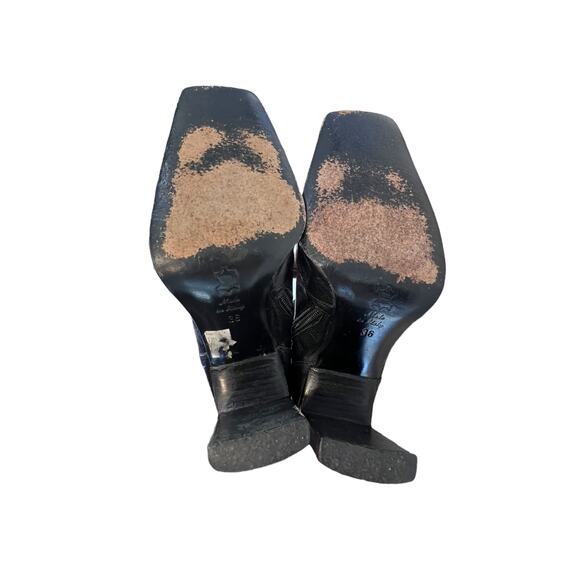 Vintage Equipe Italian Leather Square Toe Boots 3" Heel Size 36 Matrix Old Money - Picture 4 of 11